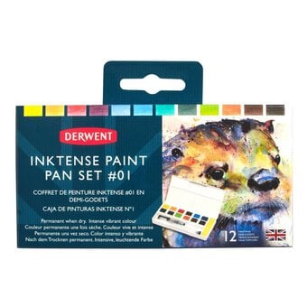 Derwent Inktense Paint Pan Travel Set 12 Pieces