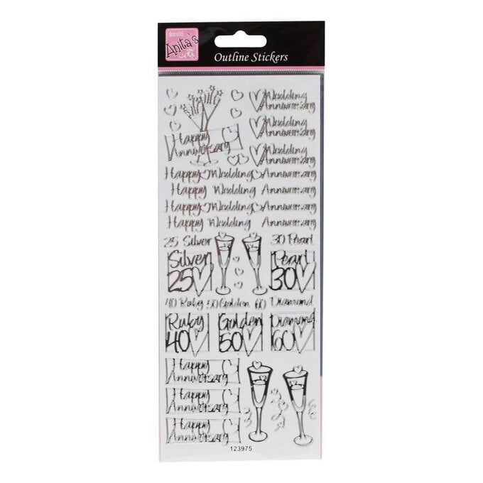 Anita's Silver Wedding Anniversary Outline Stickers image number 1