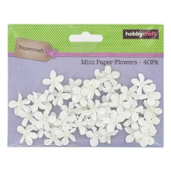 Petite White Pearl Flowers 40 Pieces