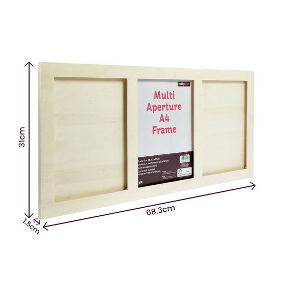 Natural Wood Multi-Aperture Slotted Frame A4  image number 4