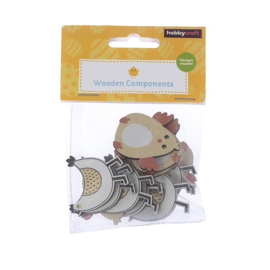 Wooden Chick Decorations 12 Pack image number 3