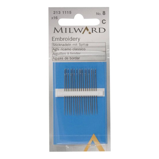 Milward Embroidery Needle No. 8 16 Pack image number 1