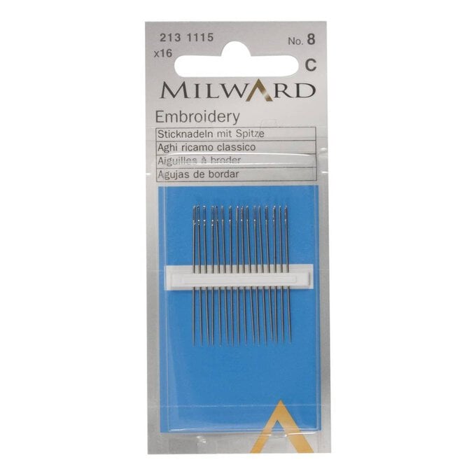 Milward Embroidery Needle No. 8 16 Pack