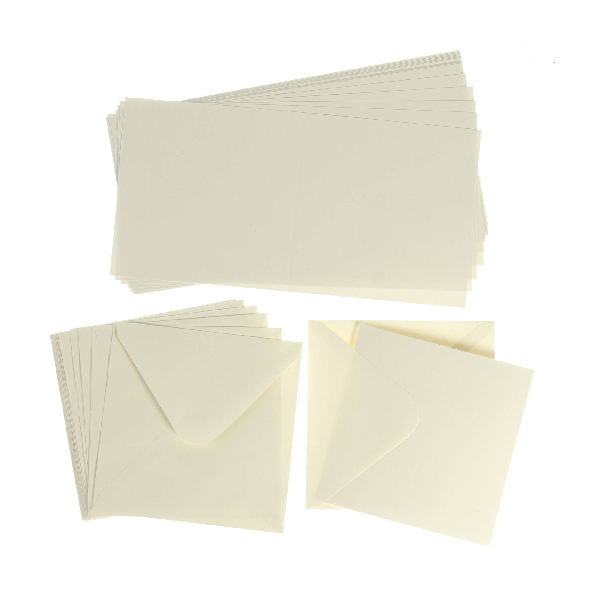 Ivory Cards and Envelopes 6 x 6 Inches 50 Pack Hobbycraft