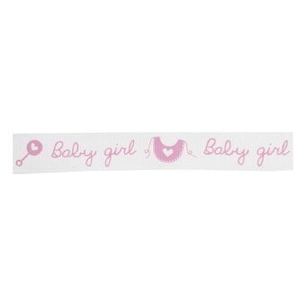 Baby Girl Rattle Grosgrain Ribbon 15mm x 5m image number 2