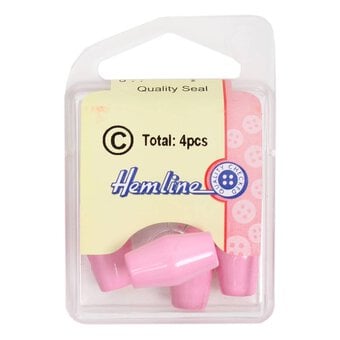 Hemline Pink Basic Barrel Button 4 Pack