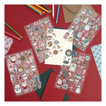 Christmas Silver Detail Fabric Stickers