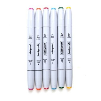 Bright Dual Tip Graphic Markers 6 Pack