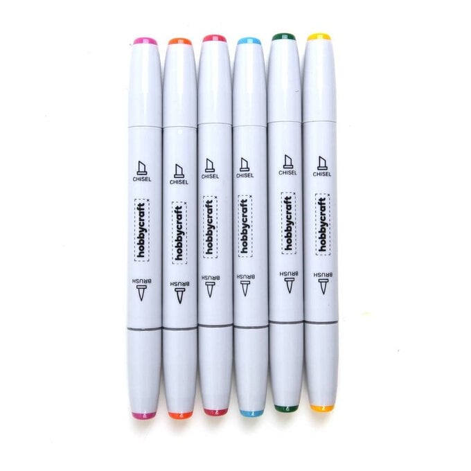 Bright Dual Tip Graphic Markers 6 Pack image number 1