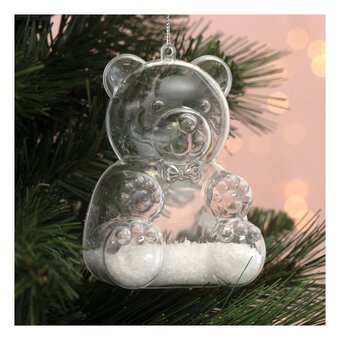 Hanging Plastic Fillable Bear Decoration 11.5cm