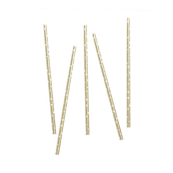 Gold Dot Paper Straws 20 Pack  image number 2