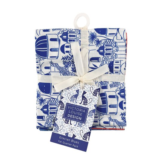 Grecian Blues Santorini Stroll Cotton Fat Quarters 4 Pack image number 2
