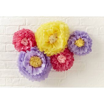 Bright Tissue Paper Flowers 5 Pack image number 3