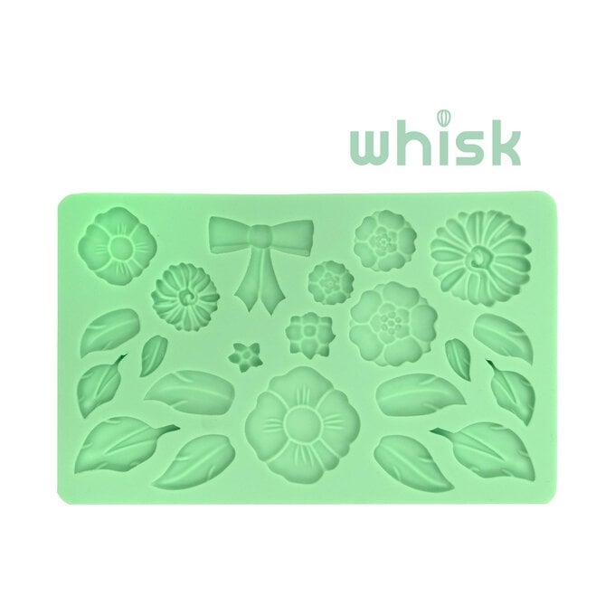 Whisk Flowers and Leaves Silicone Fondant Mould image number 1