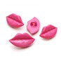 Hemline Hot Pink Lips Buttons 4 Pack image number 1