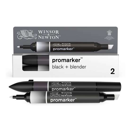 Winsor & Newton Black and Blender Promarkers 2 Pack image number 4