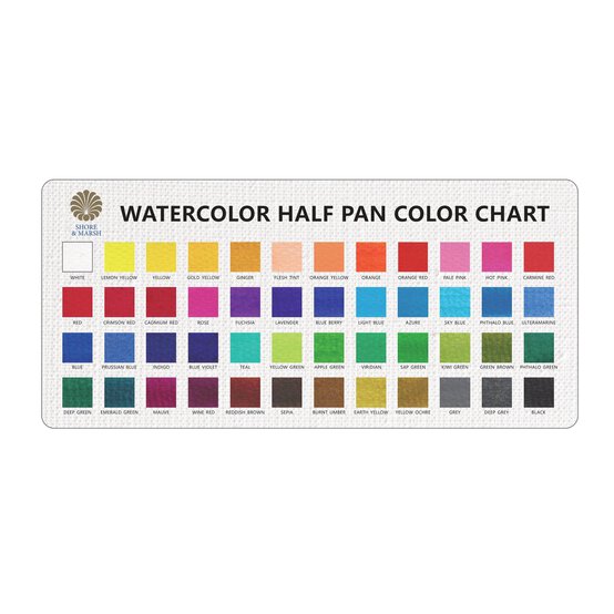 Shore & Marsh Half Pans Watercolour Set 48 Pack image number 10