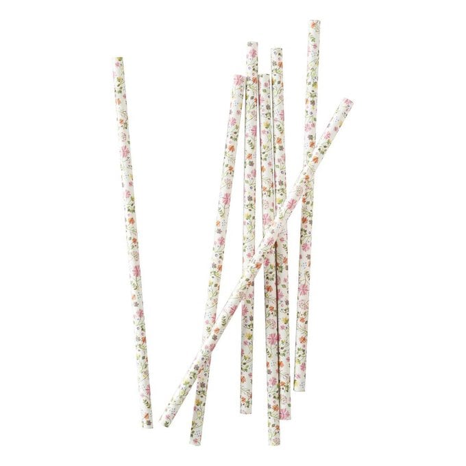 Ginger Ray Ditsy Floral Paper Straws 25 Pack image number 1