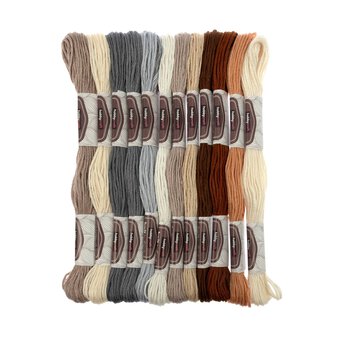 Neutral Embroidery Floss 8m 12 Pack