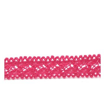 Fuchsia Cotton Lace Ribbon 18mm x 5m image number 2
