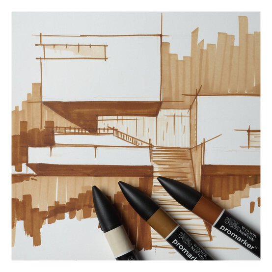 Winsor & Newton Brown Tones Promarkers 3 Pack image number 3