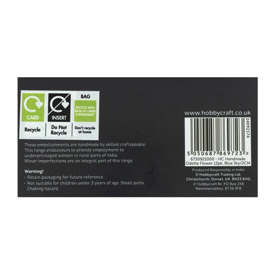 Handmade Blue Sky Odette Flowers 12 Pack image number 5