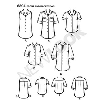 New Look Women's Shirt Sewing Pattern 6394