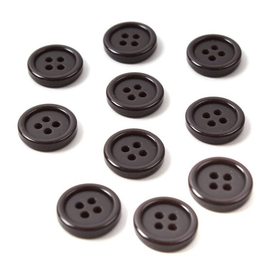 Hemline Brown Basic Jacket Button 10 Pack image number 1