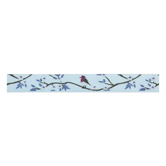 Blue Robin Cotton Ribbon 15mm x 5m image number 1