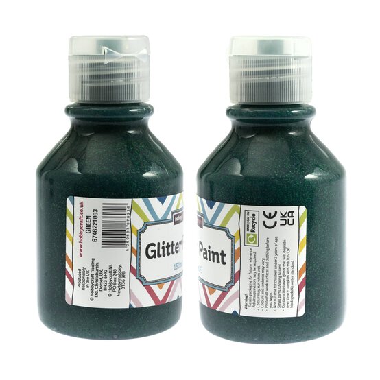 Green Glitter Paint 150ml image number 5