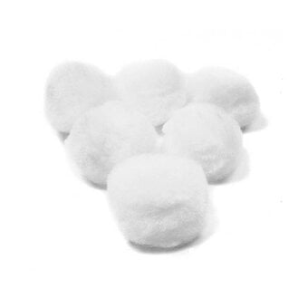 White Pom Poms 5cm 6 Pack