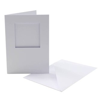 White Square Aperture Cards and Envelopes A6 10 Pack
