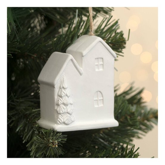 Hanging Ceramic 3D House Decoration 8.5cm image number 1