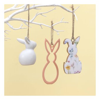 Hanging Metal Bunnies 3 Pack