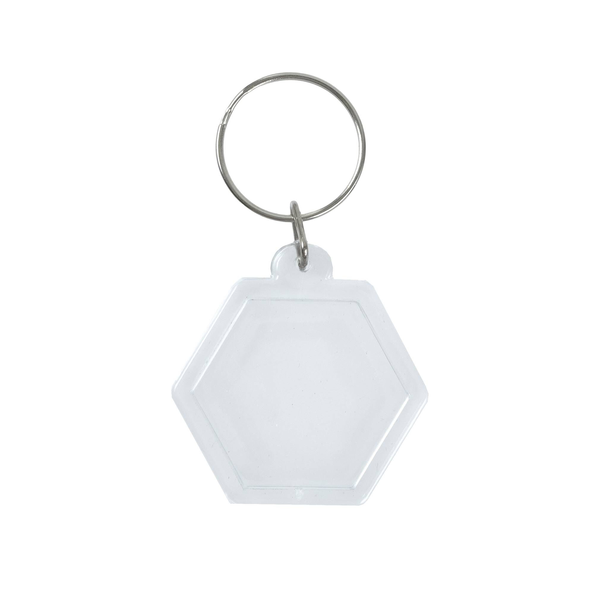 Clear Hexagon Keyrings 10 Pack Hobbycraft