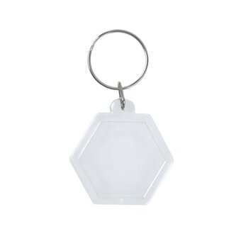 Clear Hexagon Keyrings 10 Pack image number 3