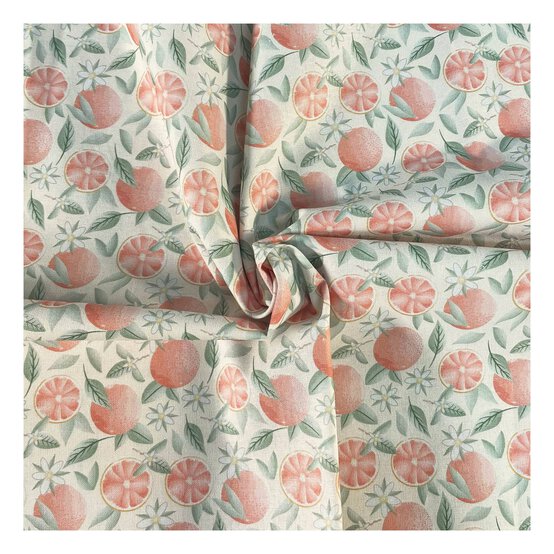 Succulent Citrus Orange Cotton Fabric by the Metre image number 1