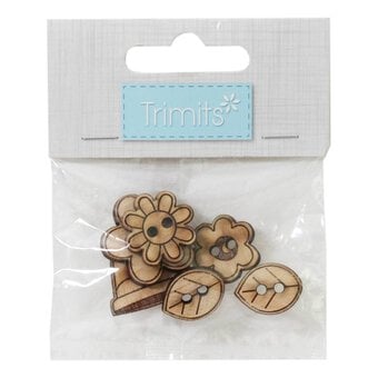 Trimits Wooden Spring Garden Buttons 6 Pieces image number 2