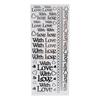 Anita's Silver With Love Outline Stickers