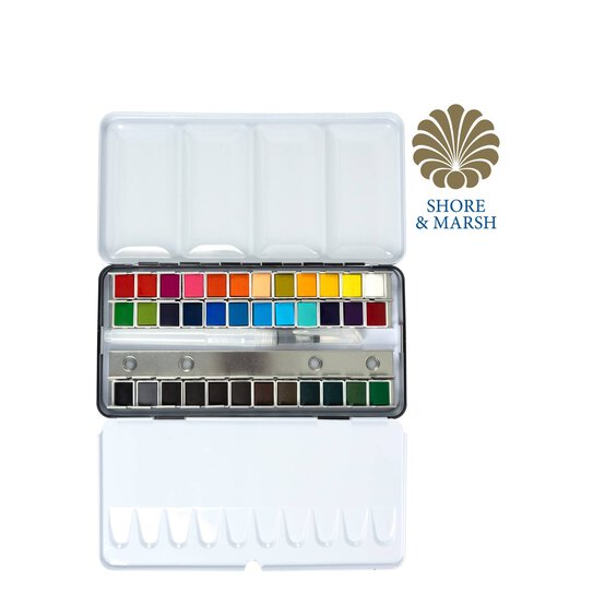 Shore & Marsh Half Pans Watercolour Set 36 Pack image number 1