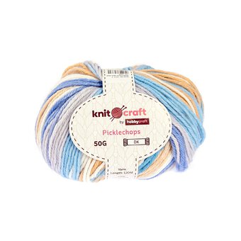 Knitcraft Blue Multi Picklechops DK Yarn 50g