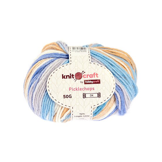 Knitcraft Blue Multi Picklechops DK Yarn 50g image number 1