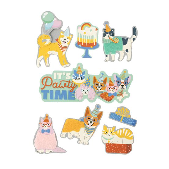 Party Dog Card Toppers 8 Pack image number 1