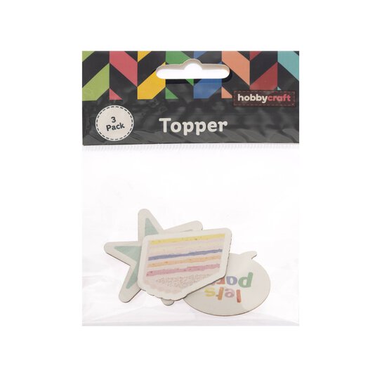 Let&rsquo;s Party Wooden Toppers 3 Pack image number 4