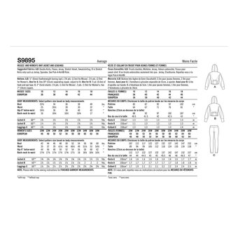 Simplicity Women's Jacket and Leggings Sewing Pattern S9895 (W2 20W-28W)