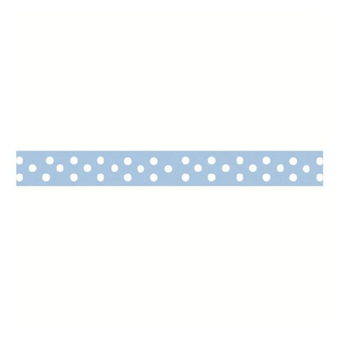 Baby Blue Polka Dot Grosgrain Ribbon 9mm x 5m image number 1