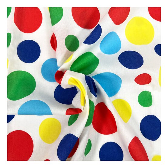 Bright Bubble Spot Polycotton Fabric by the Metre image number 1