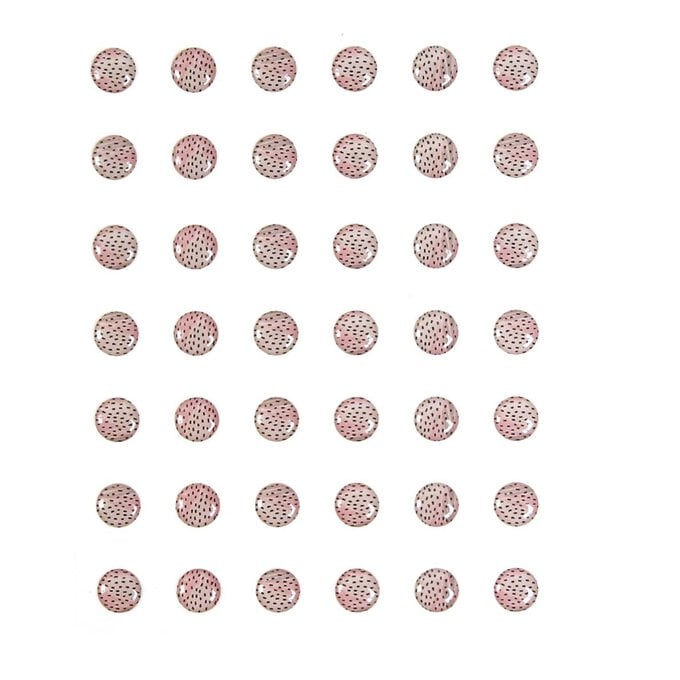 Pink Dalmatian Adhesive Gems 10mm 42 Pack image number 1
