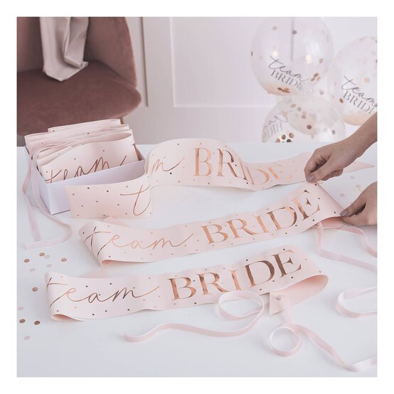 Ginger Ray Rose Gold Team Bride Sashes 6 Pack image number 2