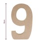 MDF Wooden Number 9 13cm image number 4